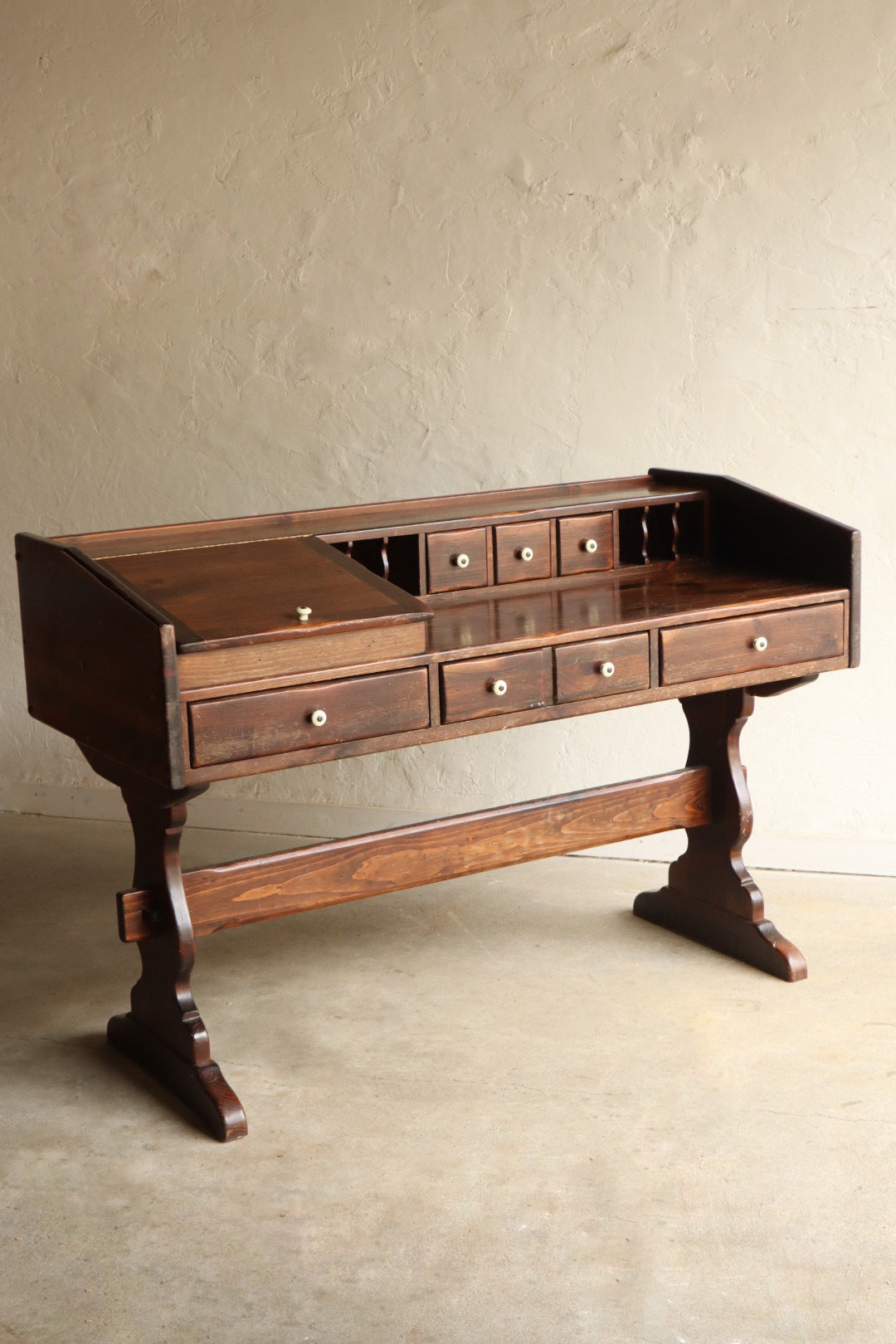 Solid Pine Trestle Desk
