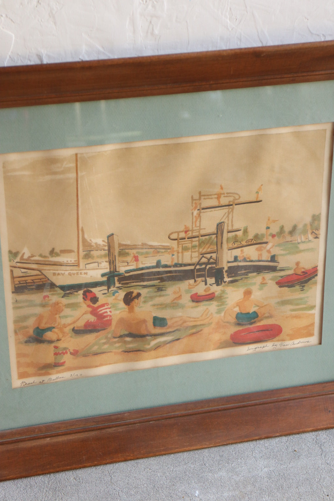 Beach at Balboa signed Watercolor