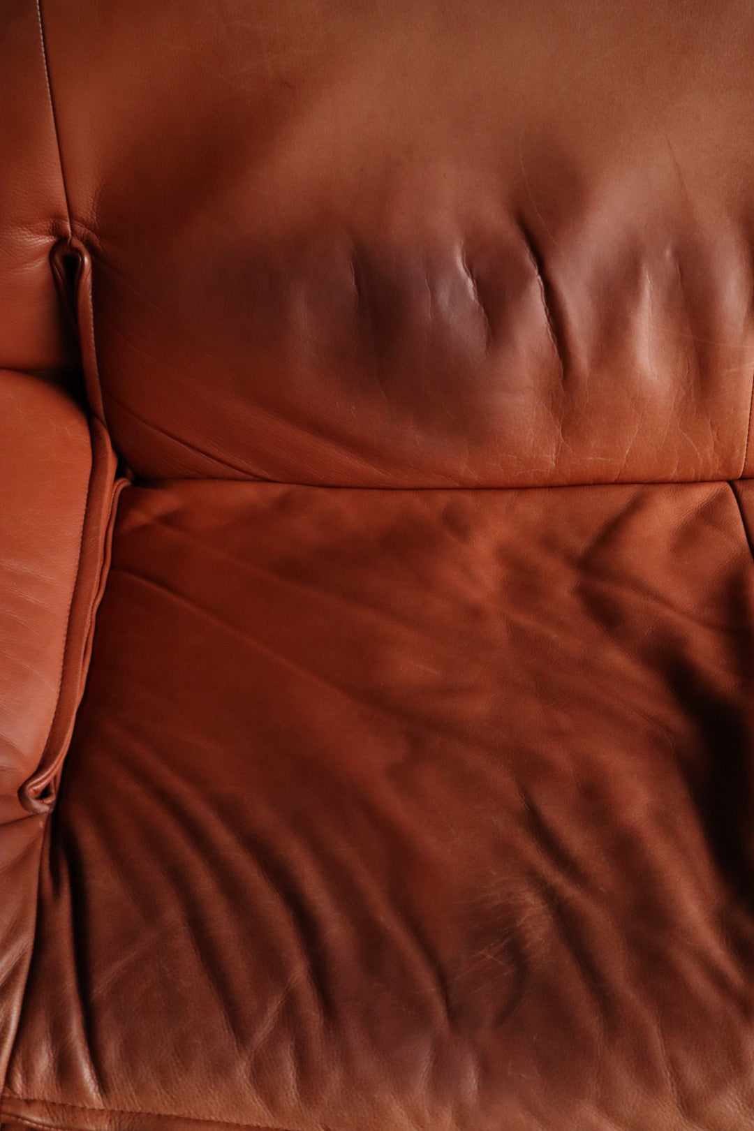 Cognac Leather Loveseat