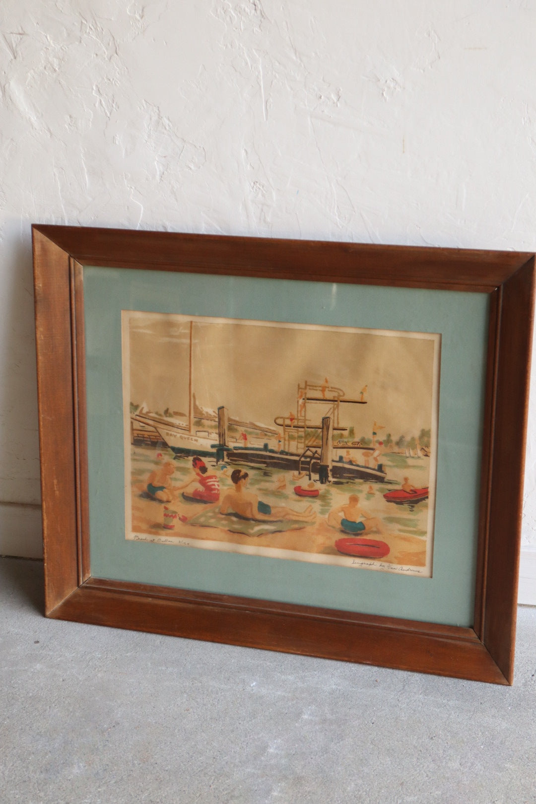 Beach at Balboa signed Watercolor