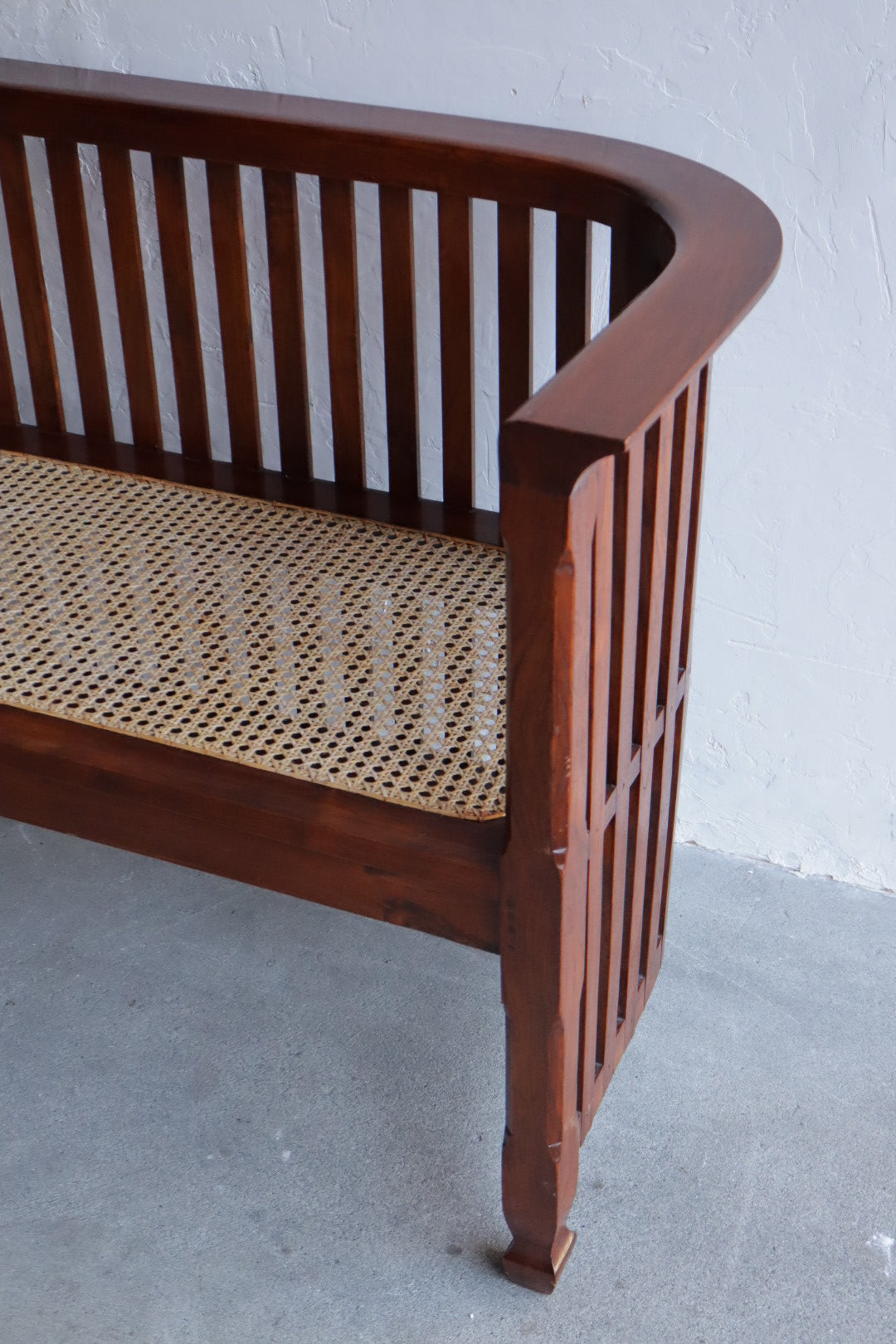 Vintage Bench with Cane Seat