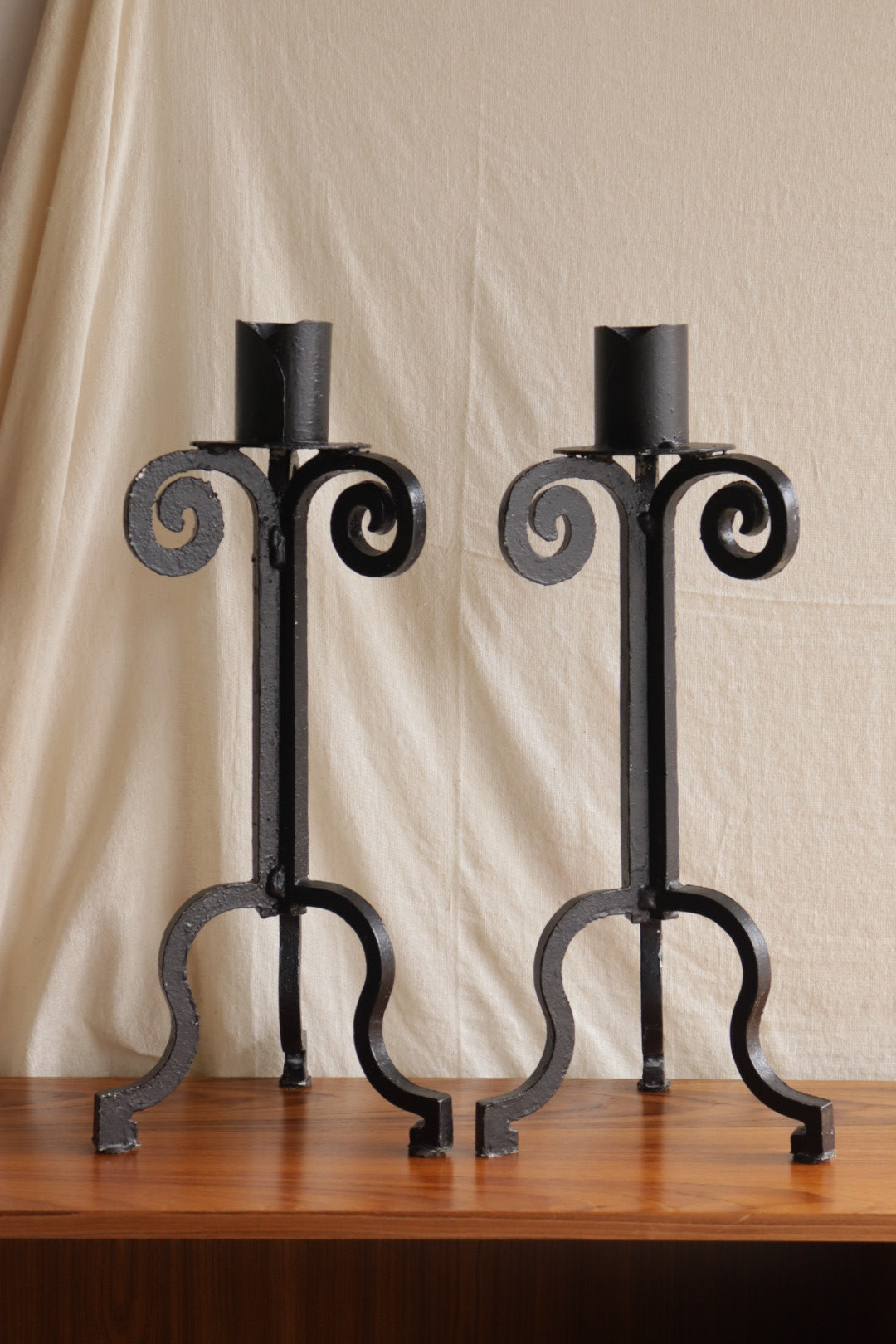 Vintage Wrought Iron Candle Holders