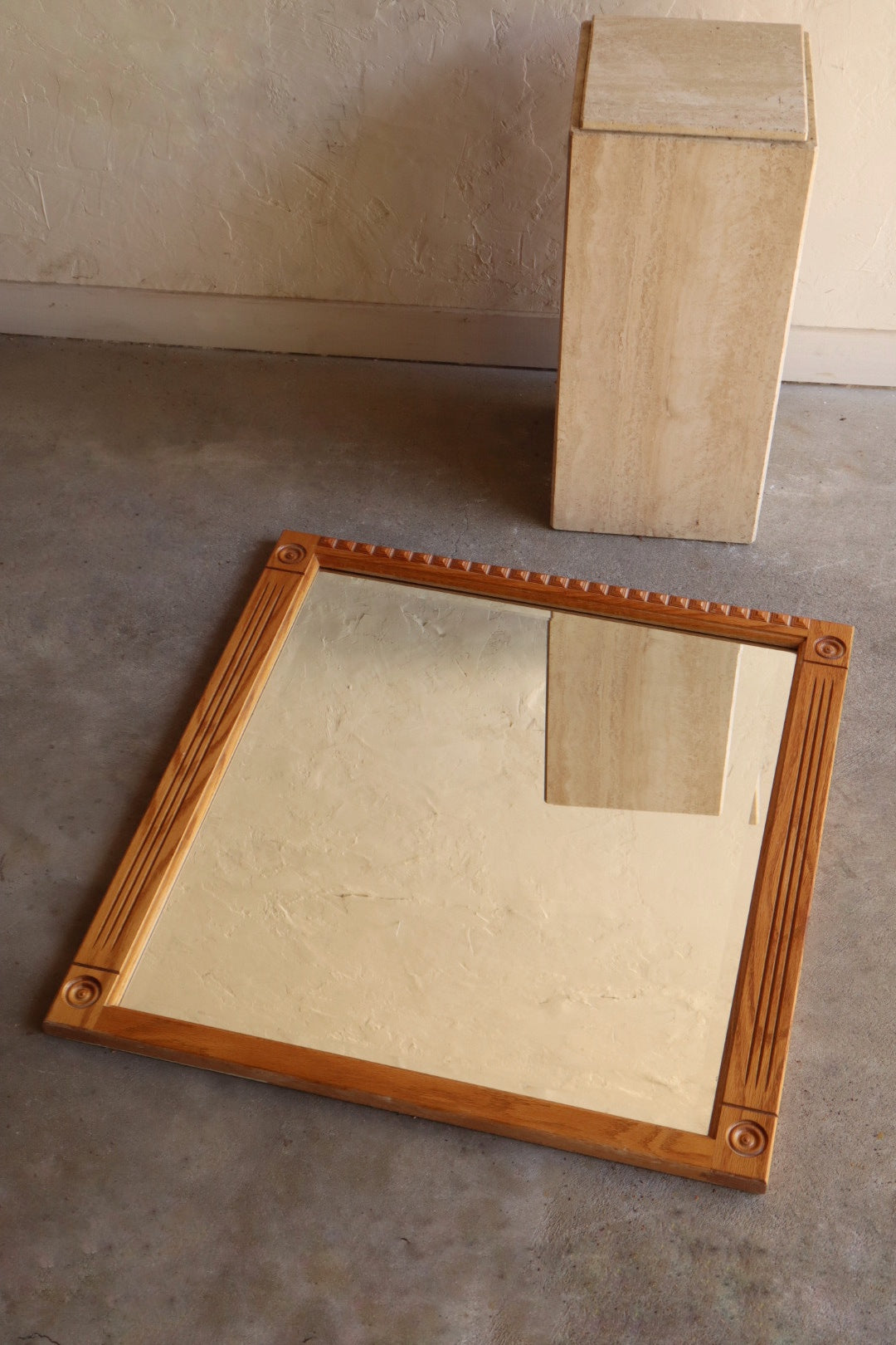 Vintage Carved Wood Mirror