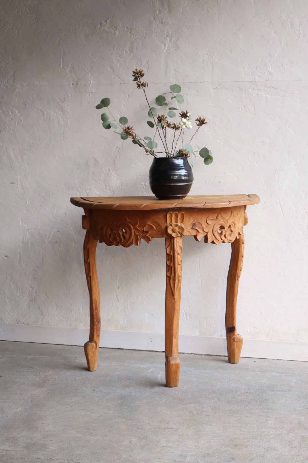 Hand Carved Wood Console