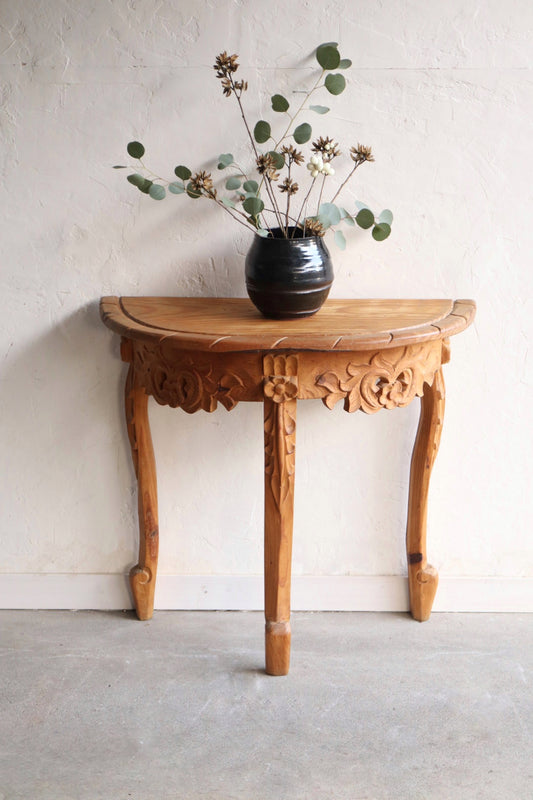 Hand Carved Wood Console