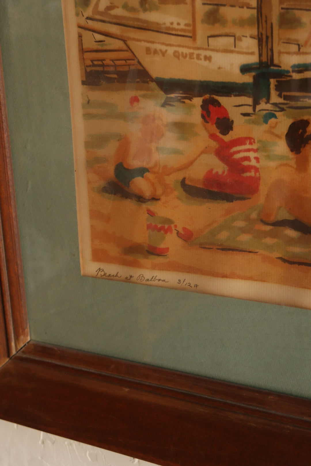 Beach at Balboa signed Watercolor