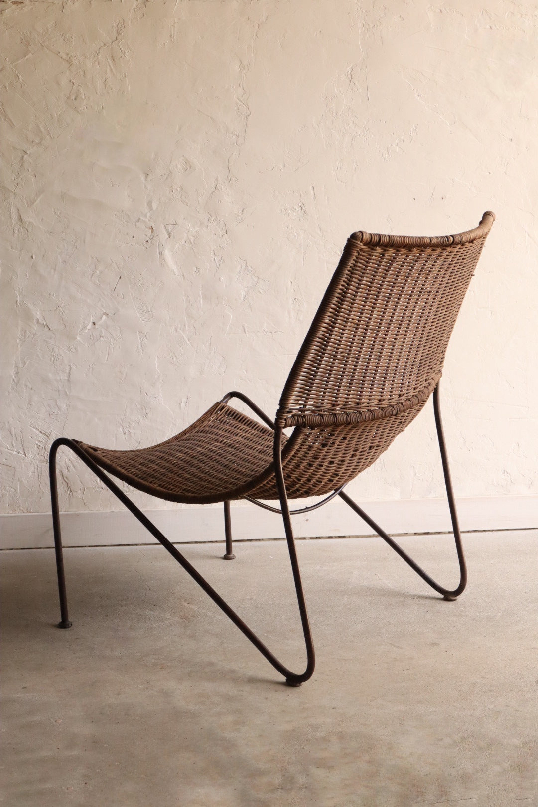 Rattan & Iron Lounge Chair