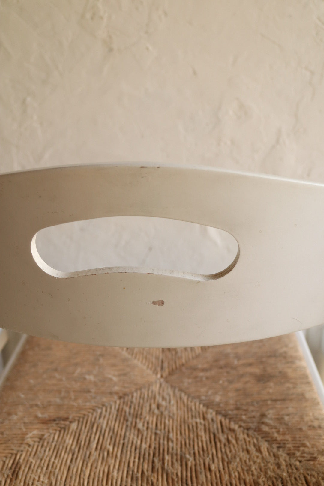 Set of 3 Wood and Rush Counter Stools