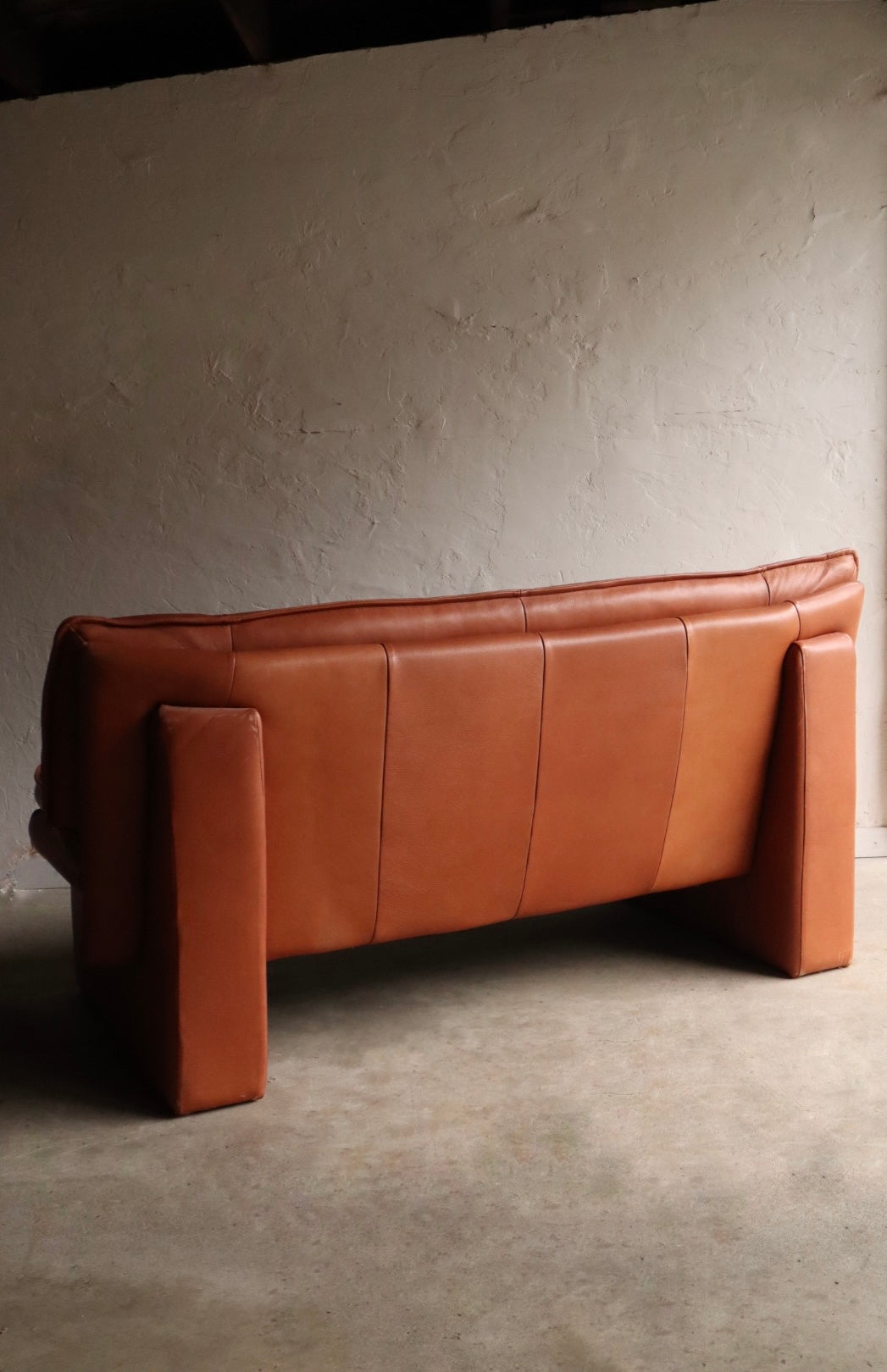 Cognac Leather Loveseat