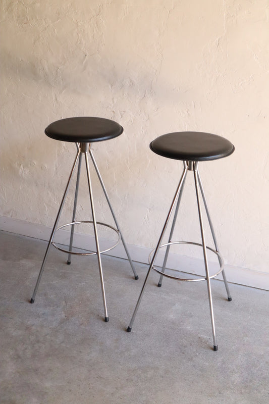 Chrome & Leather Barstools