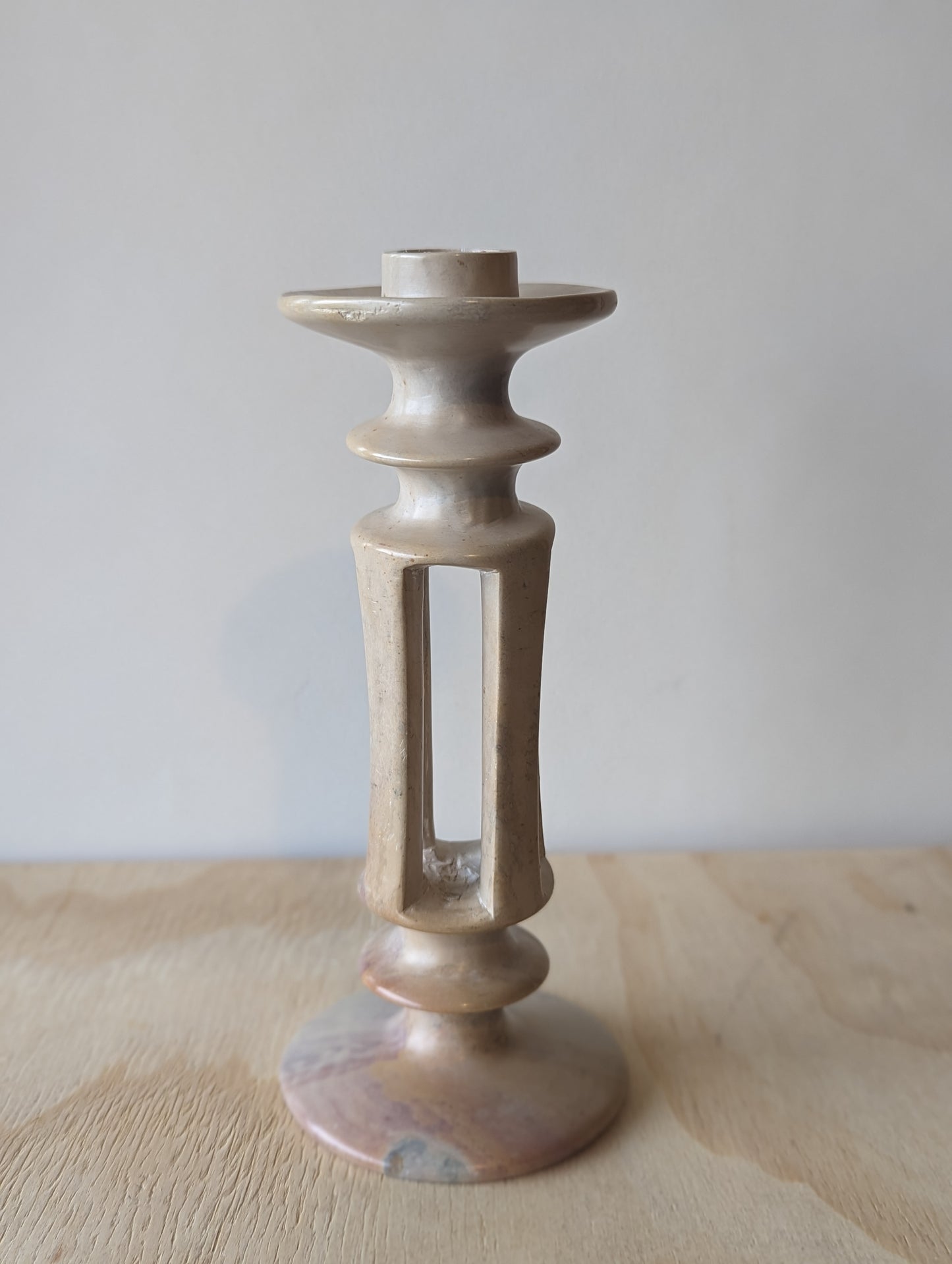Pair of Soapstone Candleholders